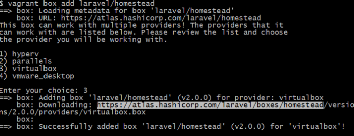 homestead successful on virtualbox