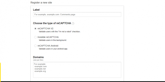 register google captcha
