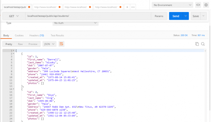 GET Request - How to build an robust REST API using API resources in Laravel 5