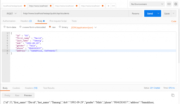 Post Request - How to build an robust REST API using API resources in Laravel 5