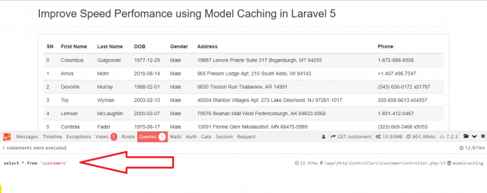Improve Speed Perfomance using Model Caching in Laravel 5