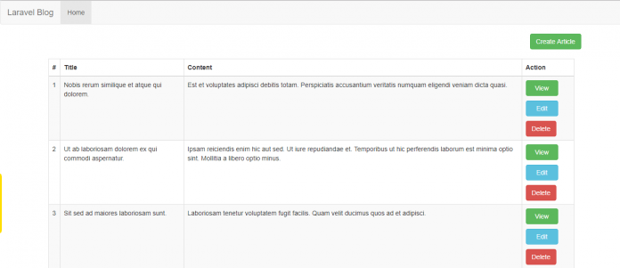 Laravel 5.7 CRUD example from scratch