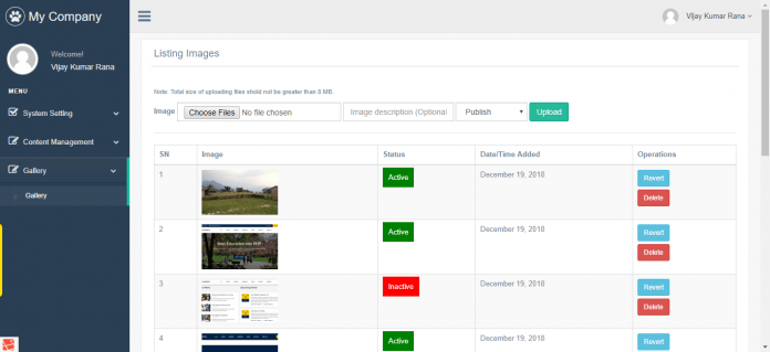 image gallery in laravel demo