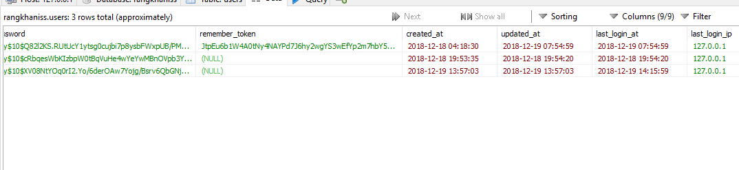 users last login time and ip