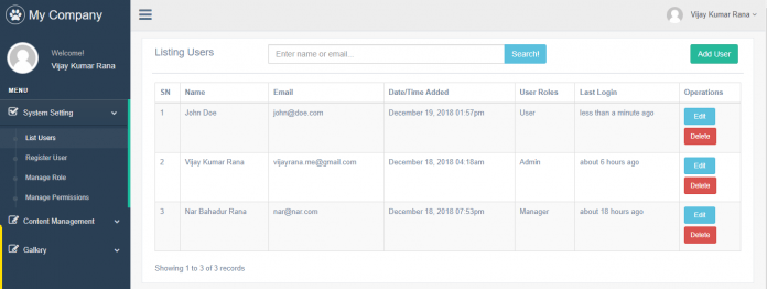 users last login time and ip